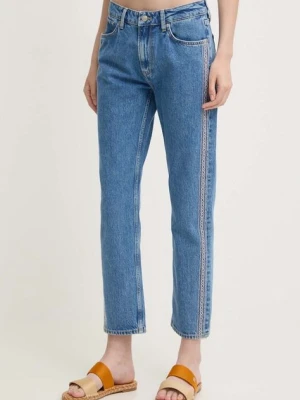 Pepe Jeans jeansy STRAIGHT JEANS MW CRAFT damskie high waist PL204719