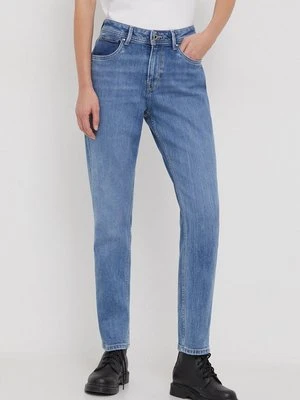 Pepe Jeans jeansy TAPERED JEANS HW damskie kolor niebieski PL204591GX9