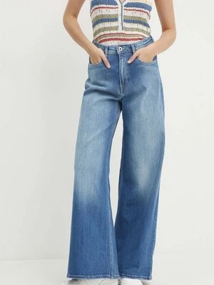 Pepe Jeans jeansy WIDE LEG JEANS UHW damskie kolor niebieski PL204740HV6