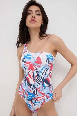 Pepe Jeans jednoczęściowy strój kąpielowy LEAF ASY SWIMSUIT kolor czerwony miękka miseczka PLB10496