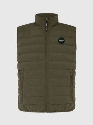 Pepe Jeans Kamizelka pikowana "Toby" w kolorze khaki rozmiar: L