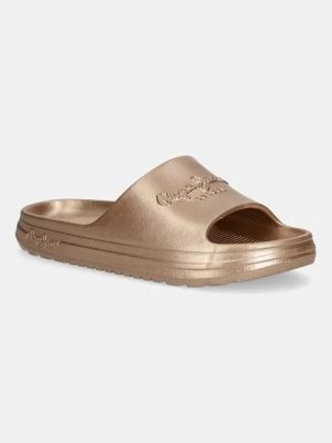 Pepe Jeans klapki BEACH SLIDEMET W damskie kolor złoty PLS70165