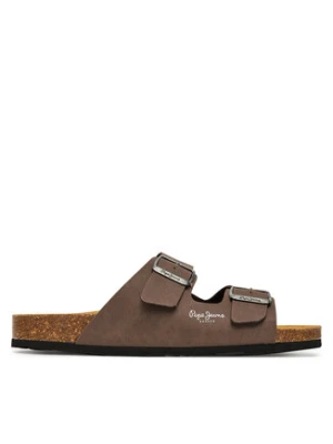 Pepe Jeans Klapki Bio M Double Chicago PMS90110 Brązowy