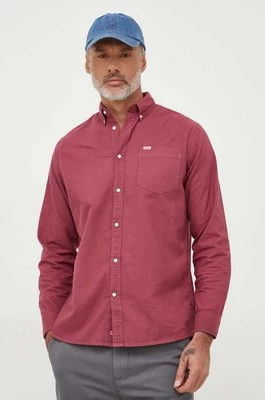 Pepe Jeans koszula bawełniana Fabio męska kolor różowy regular z kołnierzykiem button-down