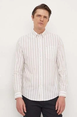 Pepe Jeans koszula bawełniana PRESTON męska kolor biały regular z kołnierzykiem button-down PM308280