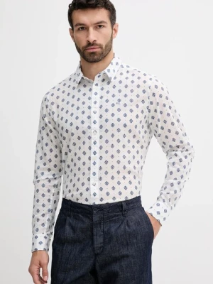 Pepe Jeans koszula bawełniana męska kolor biały regular z kołnierzykiem klasycznym PM309091