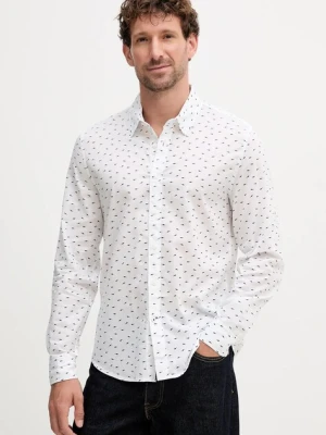 Pepe Jeans koszula bawełniana męska kolor biały slim z kołnierzykiem klasycznym PM3090845