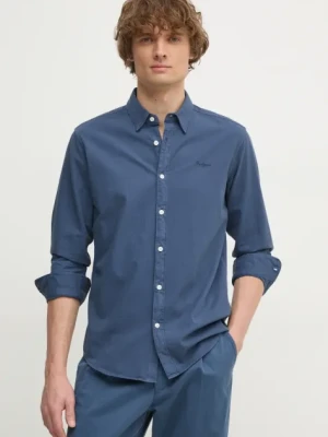 Zdjęcie produktu Pepe Jeans koszula bawełniana męska kolor granatowy regular z kołnierzykiem button-down