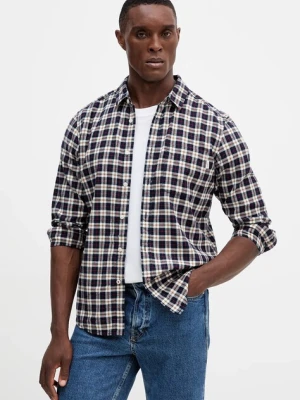 Pepe Jeans koszula bawełniana męska kolor granatowy regular z kołnierzykiem klasycznym PM3090825