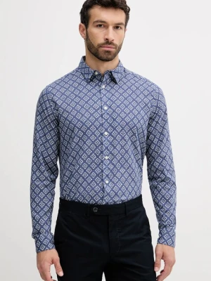 Pepe Jeans koszula bawełniana męska kolor niebieski regular z kołnierzykiem klasycznym PM309092