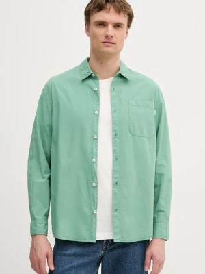 Pepe Jeans koszula bawełniana męska kolor zielony relaxed z kołnierzykiem klasycznym PM309075