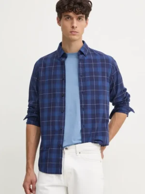 Pepe Jeans koszula bawełniana MITCHEL męska kolor granatowy regular z kołnierzykiem button-down PM308722