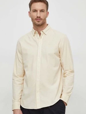 Pepe Jeans koszula bawełniana PHIL męska kolor beżowy regular z kołnierzykiem button-down PM308274