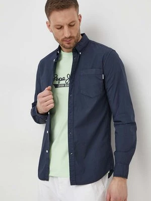 Pepe Jeans koszula bawełniana Prince męska kolor granatowy regular z kołnierzykiem button-down PM308270