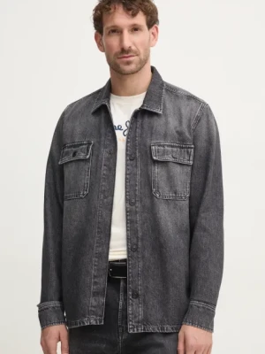 Pepe Jeans koszula jeansowa RELAXED OVERSHIRT męska kolor szary relaxed z kołnierzykiem klasycznym PM308585XM8