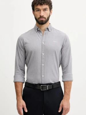 Pepe Jeans koszula męska kolor szary slim z kołnierzykiem button-down PM3090018C0