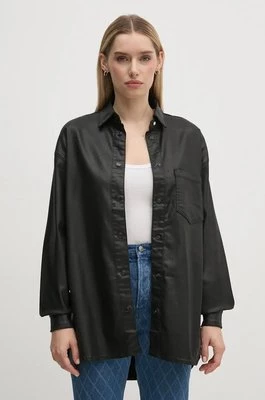 Pepe Jeans koszula OVERSHIRT damska kolor czarny relaxed z kołnierzykiem klasycznym PL304963XM5