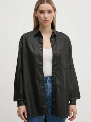 Pepe Jeans koszula OVERSHIRT damska kolor czarny relaxed z kołnierzykiem klasycznym PL304963XM5