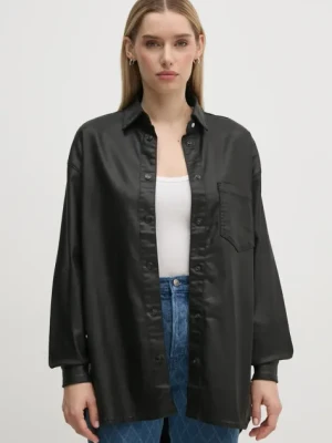 Pepe Jeans koszula OVERSHIRT damska kolor czarny relaxed z kołnierzykiem klasycznym PL304963XM5