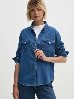 Pepe Jeans koszula REGULAR SHIRT damska kolor niebieski regular z kołnierzykiem klasycznym PL304894HT8