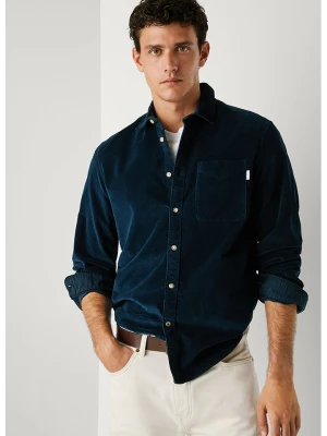 Pepe Jeans Koszula sztruksowa "Clayton" w kolorze granatowym rozmiar: M