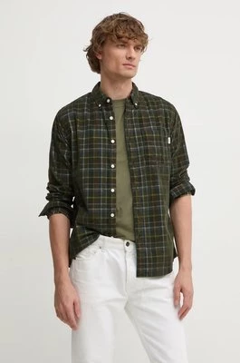 Pepe Jeans koszula sztruksowa MAX kolor zielony regular z kołnierzykiem button-down PM308721