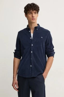 Pepe Jeans koszula sztruksowa MILLER kolor granatowy regular z kołnierzykiem button-down PM308730