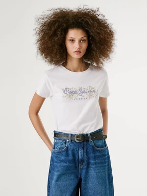 Pepe Jeans Koszulka "Ava" w kolorze białym rozmiar: L