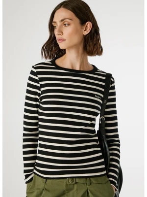 Pepe Jeans Koszulka "Bani" w kolorze kremowo-czarnym rozmiar: S