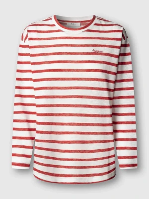 Pepe Jeans Koszulka "Marlen" w kolorze biało-czerwonym rozmiar: S