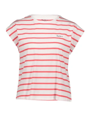 Pepe Jeans Koszulka w kolorze biało-czerwonym rozmiar: XS
