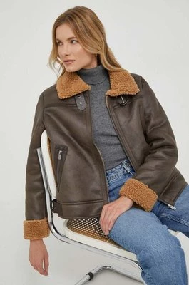 Pepe Jeans kurtka damska kolor brązowy przejściowa