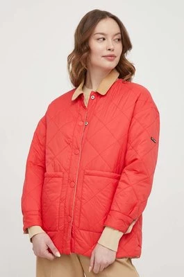 Pepe Jeans kurtka dwustronna damska kolor czerwony przejściowa
