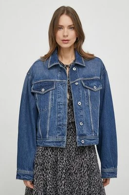 Pepe Jeans kurtka jeansowa damska kolor granatowy przejściowa oversize