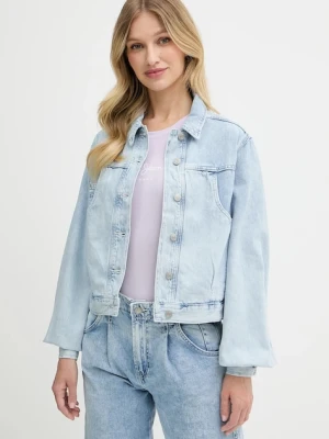Pepe Jeans kurtka jeansowa kolor niebieski przejściowa oversize PL402607