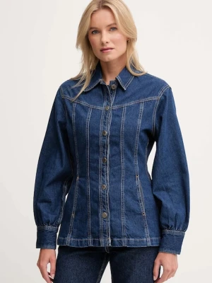 Pepe Jeans kurtka jeansowa kolor niebieski przejściowa PL4024328