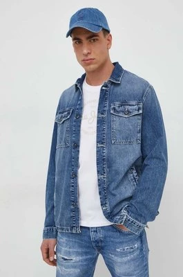 Pepe Jeans kurtka jeansowa Luka Stencil męska kolor niebieski przejściowa PM402886CHEAPER