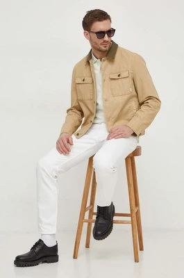 Pepe Jeans kurtka jeansowa męska kolor beżowy przejściowa