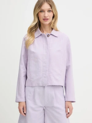 Zdjęcie produktu Pepe Jeans kurtka koszulowa kolor fioletowy przejściowa oversize PL402605