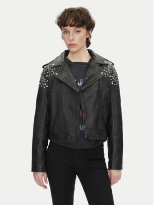 Pepe Jeans Kurtka skórzana Fantasy PL402523 Czarny Regular Fit