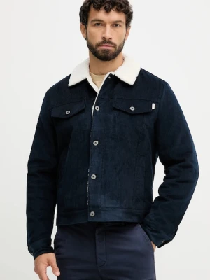 Pepe Jeans kurtka sztruksowa kolor granatowy przejściowa PM4027185