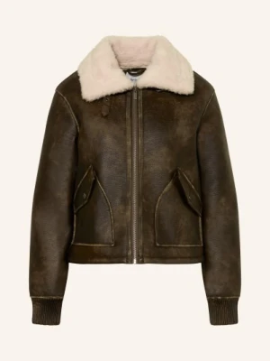 Pepe Jeans Kurtka Theodora W Stylu Skórzanym braun