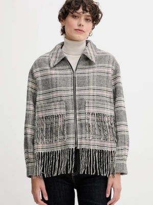 Pepe Jeans kurtka z dodatkiem wełny kolor szary przejściowa PL4024341