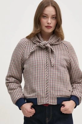 Pepe Jeans kurtka z domieszką wełny BRIDGET kolor beżowy przejściowa oversize PL402466