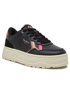 Pepe Jeans London Skórzane trampki KORE POPPY
