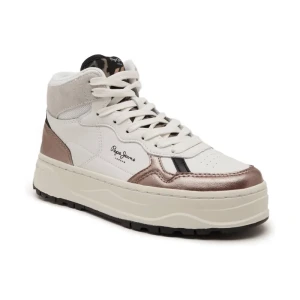 Pepe Jeans London Sneakersy KORE BASKET W | z dodatkiem skóry
