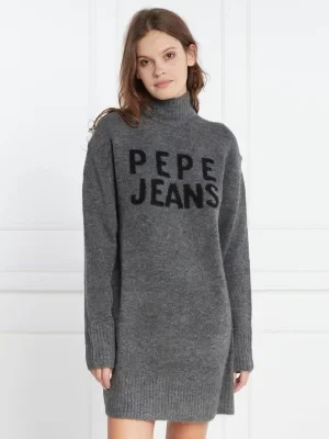 Pepe Jeans London Sukienka denisse | z dodatkiem wełny