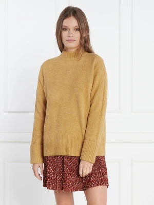 Pepe Jeans London Sweter | Loose fit | z dodatkiem wełny camel