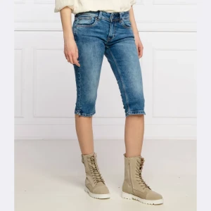 Pepe Jeans London Szorty SATURN CROP | Skinny fit | denim
