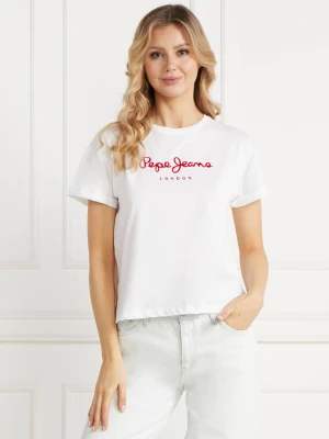 Pepe Jeans London T-shirt HELGA | Regular Fit biały